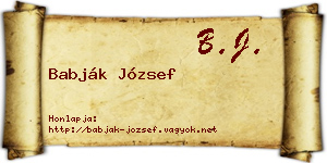 Babják József névjegykártya