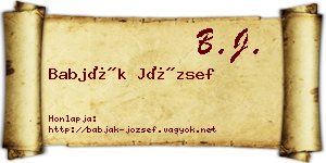 Babják József névjegykártya
